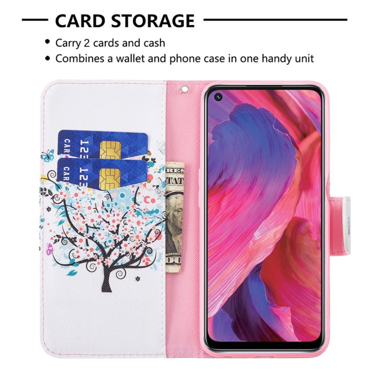 For OPPO A74 / A93 / A54 5G Colored Drawing Pattern Horizontal Flip Leather Case with Holder & Card Slots & Wallet(Tree) - OPPO & vivo Accessories by buy2fix | Online Shopping UK | buy2fix