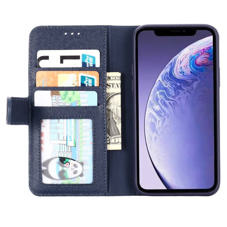 For iPhone 11 GEBEI Top-grain Leather Horizontal Flip Protective Case with Holder & Card Slots & Wallet & Photo Frame(Blue) - iPhone 11 Cases by GEBEI | Online Shopping UK | buy2fix