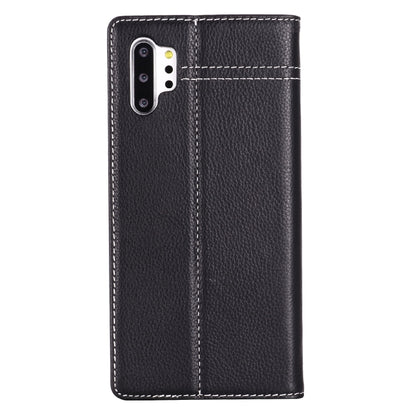 For Galaxy Note 10  GEBEI Top-grain Leather Horizontal Flip Protective Case with Holder & Card Slots(Black) - Galaxy Phone Cases by GEBEI | Online Shopping UK | buy2fix