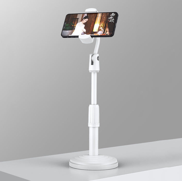 Desktop Stand Mobile Phone Tablet Live Broadcast Stand Telescopic Disc Stand(White) - Consumer Electronics by buy2fix | Online Shopping UK | buy2fix