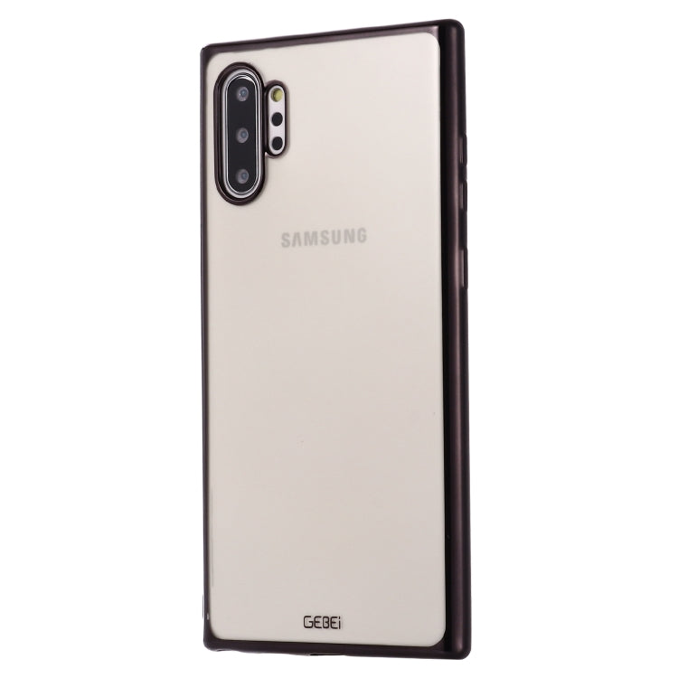 For Galaxy Note 10+ GEBEI Plating TPU Shockproof Protective Case(Black) - Galaxy Phone Cases by GEBEI | Online Shopping UK | buy2fix