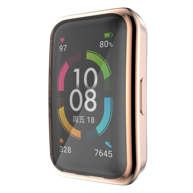 For Huawei Band 6 / 6 Pro / Honor Band 6 Full Coverage TPU Electroplating Protective Case Cover(Rose Gold) - Smart Wear by buy2fix | Online Shopping UK | buy2fix