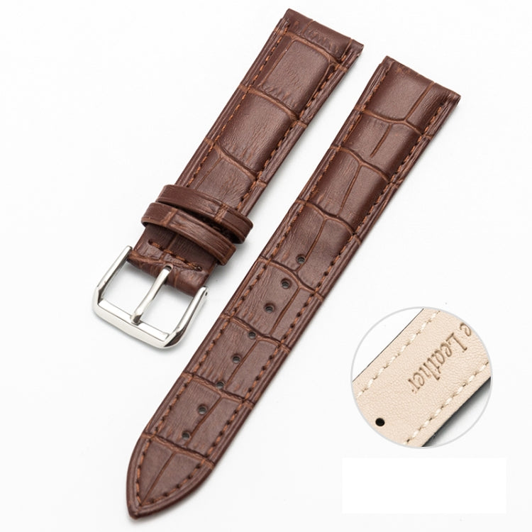 10mm Two-layer Cowhide Leather Bamboo Joint Texture Watch Band(Dark Brown) - Smart Wear by buy2fix | Online Shopping UK | buy2fix