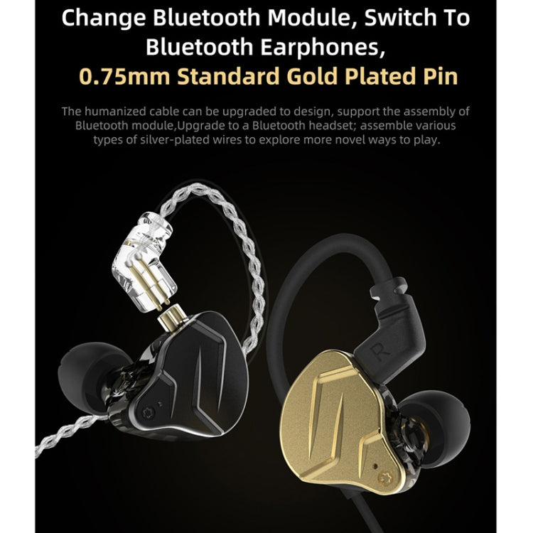 KZ ZSN Pro X Ring Iron Hybrid Drive Metal In-ear Wired Earphone, Mic Version(Black) - In Ear Wired Earphone by KZ | Online Shopping UK | buy2fix