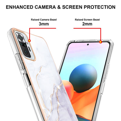 For Xiaomi Redmi Note 10 Pro / 10 Pro Max Electroplating Marble Pattern Dual-side IMD TPU Shockproof Case(White 006) - Xiaomi Accessories by buy2fix | Online Shopping UK | buy2fix