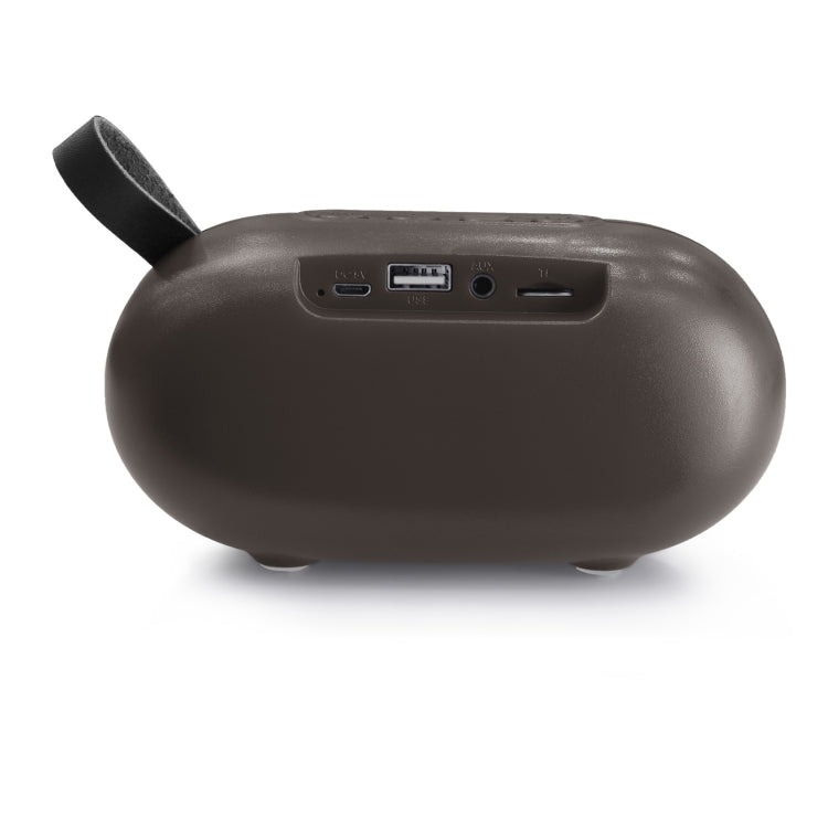 New Rixing NR-105 Mini TWS Metal Bluetooth Speaker Support Hands-free Call / FM(Brown) - Mini Speaker by New Rixing | Online Shopping UK | buy2fix
