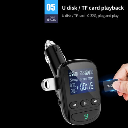 BT06 1.4 inch Car MP3 Player FM Transmitter QC3.0 Quick Charge Support Bluetooth Handsfree / TF Card - In Car by buy2fix | Online Shopping UK | buy2fix