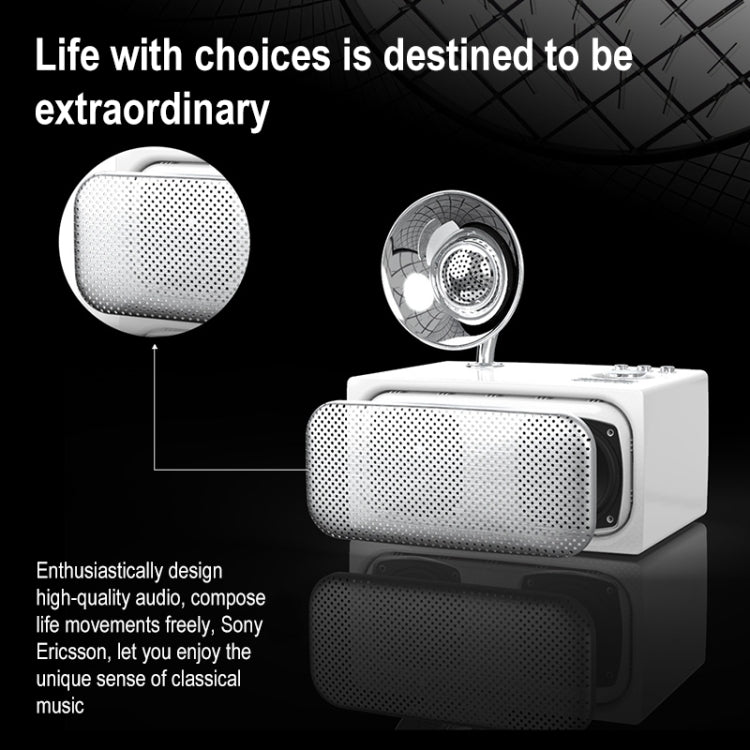 SOAIY Retro Subwoofer Bluetooth Speaker Wireless Mini Radio(White) -  by buy2fix | Online Shopping UK | buy2fix