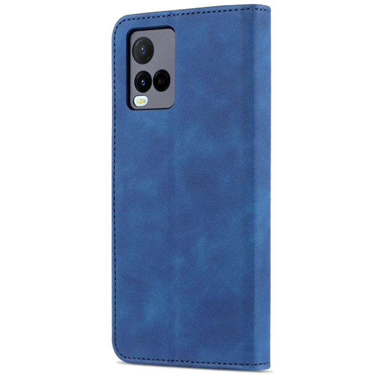 For vivo Y21 / Y33S AZNS Skin Feel Calf Texture Horizontal Flip Leather Case with Card Slots & Holder & Wallet(Blue) - vivo Cases by AZNS | Online Shopping UK | buy2fix