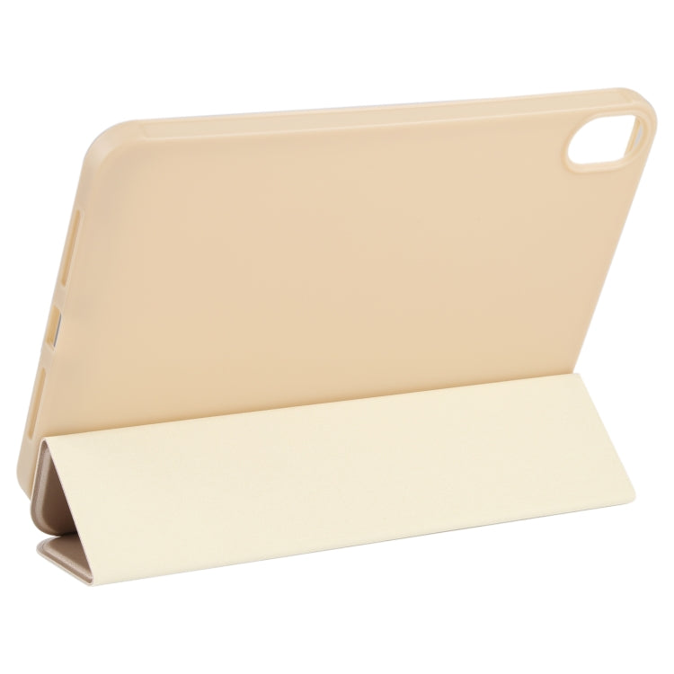 For iPad mini 6 GEBEI Shockproof Horizontal Flip Tablet Case with Three-folding Holder(Gold) - iPad mini 6 Cases by GEBEI | Online Shopping UK | buy2fix