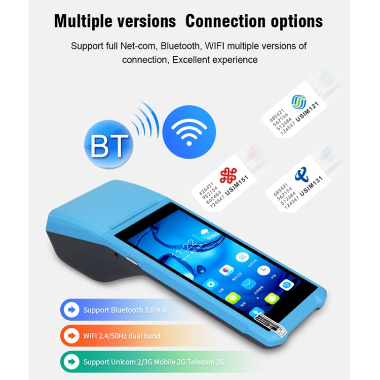 POS-6100 5.5 inch Handheld Android Smart Scan Code Cash Register Thermal Printing Machine PDA Terminal, EU Plug - Consumer Electronics by buy2fix | Online Shopping UK | buy2fix
