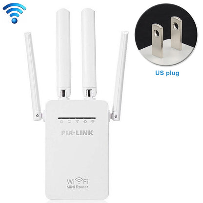 Wireless Smart WiFi Router Repeater with 4 WiFi Antennas, Plug Specification:US Plug(White) - Wireless Routers by buy2fix | Online Shopping UK | buy2fix