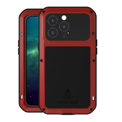 For iPhone 13 Pro LOVE MEI Metal Shockproof Waterproof Dustproof Protective Phone Case (Red) - Apple Accessories by LOVE MEI | Online Shopping UK | buy2fix