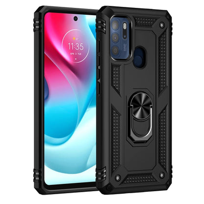 For Motorola Moto G60s Shockproof TPU + PC Phone Case with 360 Degree Rotating Holder(Black) - Motorola Cases by buy2fix | Online Shopping UK | buy2fix