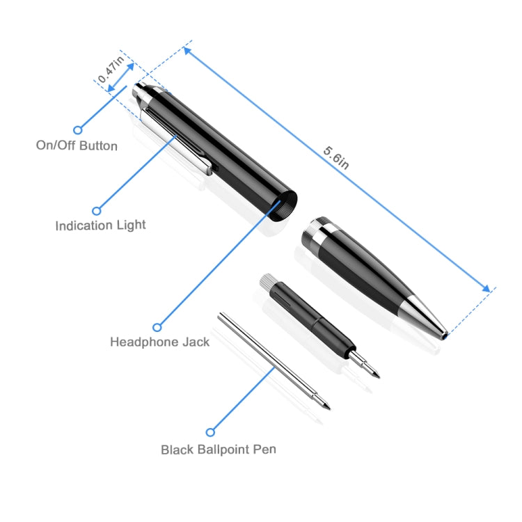 Q90 Intelligent HD Digital Noise Reduction Recording Pen, Capacity:16GB(Black) - Security by buy2fix | Online Shopping UK | buy2fix