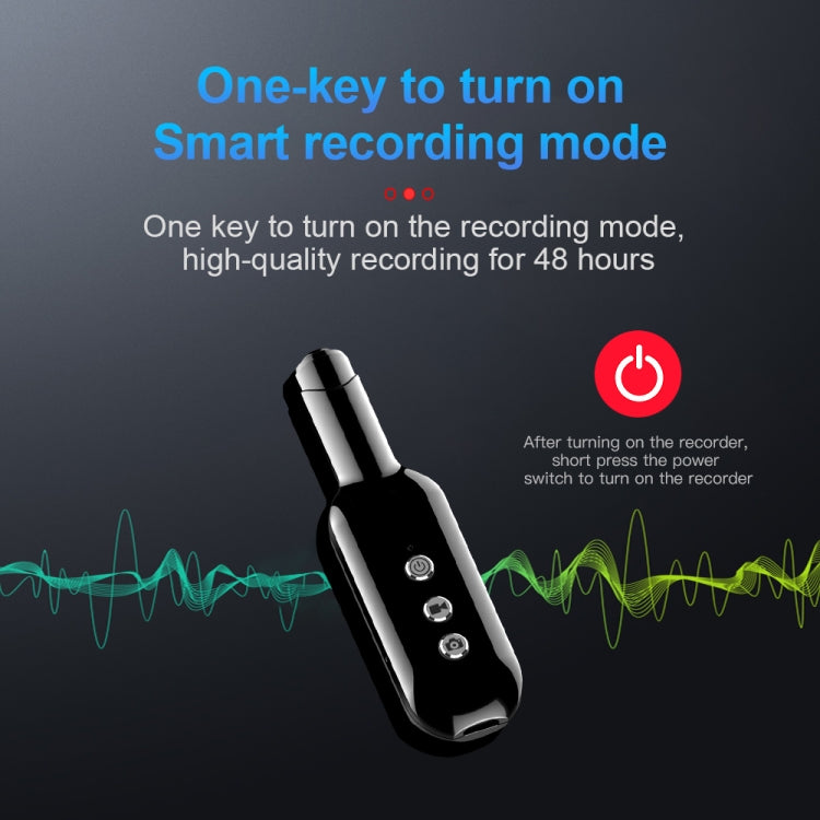 D3 AI Smart High-definition Noise Reduction Voice Recorder, Capacity:64GB(Black) - Security by buy2fix | Online Shopping UK | buy2fix