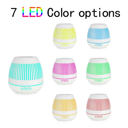 400ml Hollow-out LED Humidifier Wood Grain Air Purifier Aromatherapy Machine Automatic Alcohol Sprayer with Colorful LED Light, Plug Specification:US Plug(White) - Home & Garden by buy2fix | Online Shopping UK | buy2fix