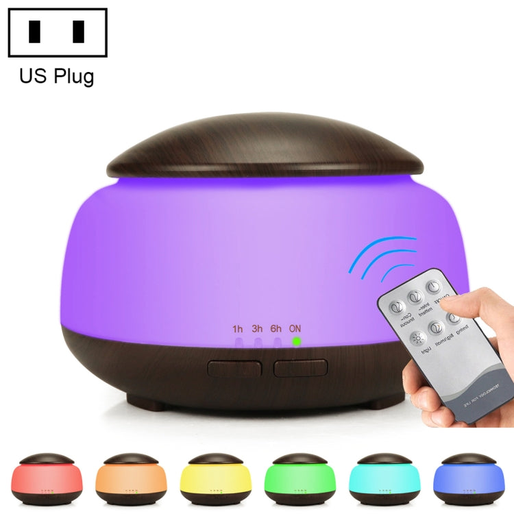 Wood Grain Humidifier Air Purifier Ultrasonic Atomization Household Aromatherapy Machine with Colorful LED Light Automatic Alcohol Sprayer, Plug Specification:US Plug(Dark Brown) - Home & Garden by buy2fix | Online Shopping UK | buy2fix