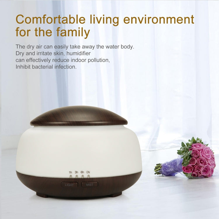 Wood Grain Humidifier Air Purifier Ultrasonic Atomization Household Aromatherapy Machine with Colorful LED Light Automatic Alcohol Sprayer, Plug Specification:US Plug(Dark Brown) - Home & Garden by buy2fix | Online Shopping UK | buy2fix