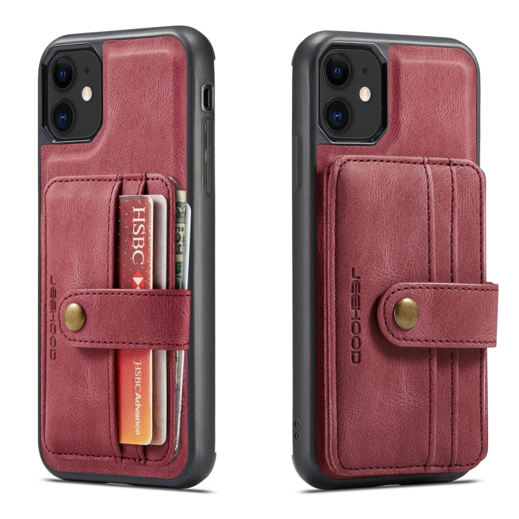 For iPhone 11 Pro Max JEEHOOD RFID Blocking Anti-Theft Wallet Phone Case (Red) - iPhone 11 Pro Max Cases by JEEHOOD | Online Shopping UK | buy2fix