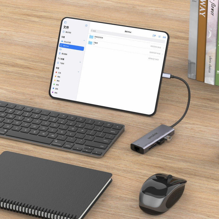 amalink 95122D Type-C / USB-C to RJ45 + 2 Ports USB + PD 3.0 Multi-function HUB(Grey) - USB HUB by amalink | Online Shopping UK | buy2fix