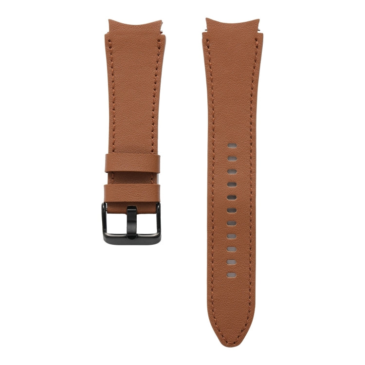 For Samsung Galaxy Watch4 40mm/44mm Double-sided Leather Watch Band(Orange) - Watch Bands by buy2fix | Online Shopping UK | buy2fix