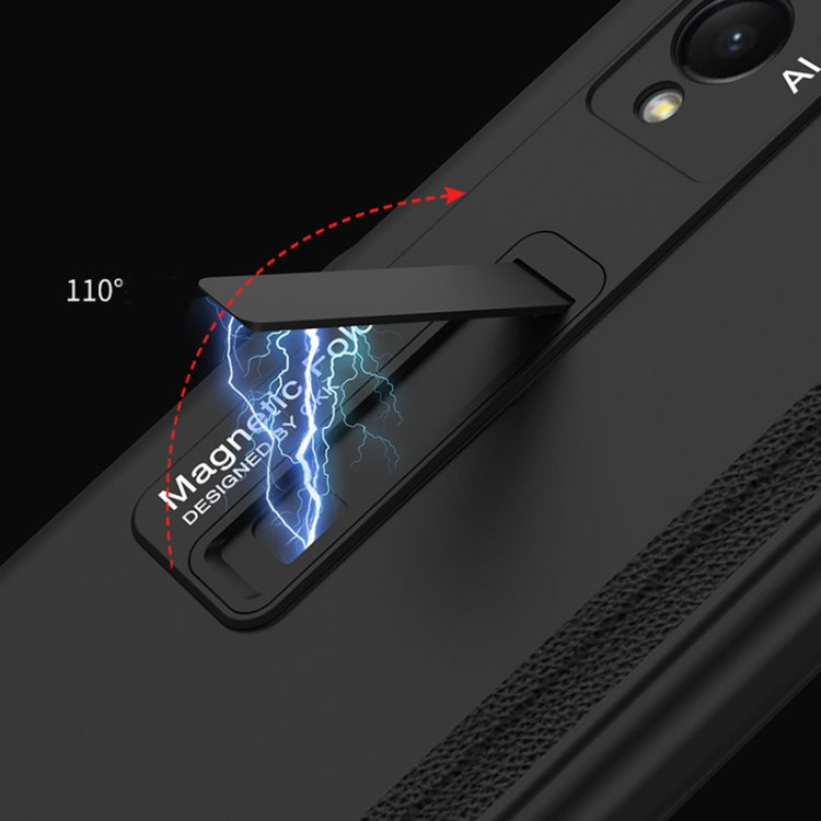 For Samsung Galaxy Z Fold3 5G GKK Magnetic Full Coverage Phone Flip Case with Holder(Black) - Galaxy Phone Cases by GKK | Online Shopping UK | buy2fix