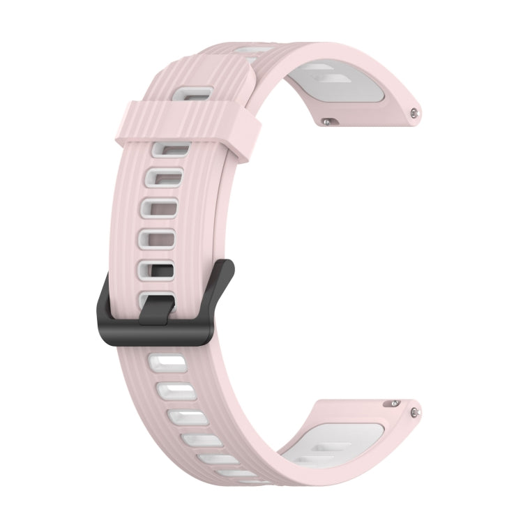 For Huawei Watch GT 3 42mm 20mm Two-color Stripe Silicone Watch Band(Sand Pink White) - Watch Bands by buy2fix | Online Shopping UK | buy2fix