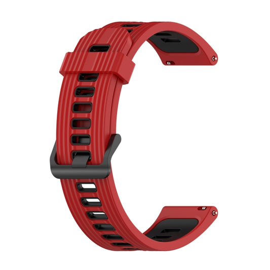 For Huawei Watch GT Runner 22mm Two-color Stripe Silicone Watch Band(Red Black) - Watch Bands by buy2fix | Online Shopping UK | buy2fix