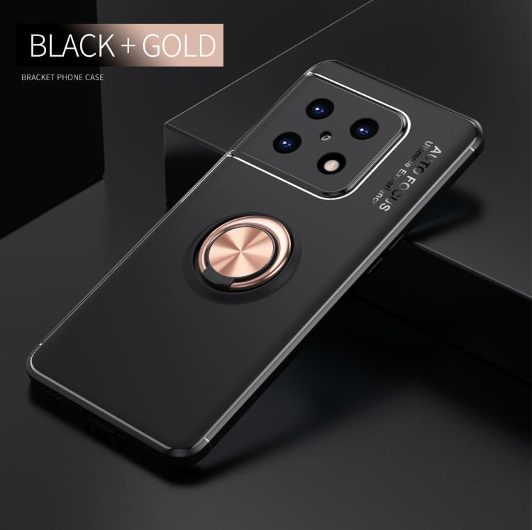 For OnePlus 10 Pro 5G Metal Ring Holder 360 Degree Rotating TPU Phone Case(Black Gold) - OnePlus Cases by buy2fix | Online Shopping UK | buy2fix