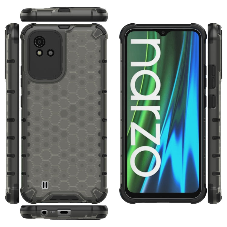 For OPPO Realme Narzo 50 4G Honeycomb PC + TPU Phone Case(Black) - Realme Cases by buy2fix | Online Shopping UK | buy2fix