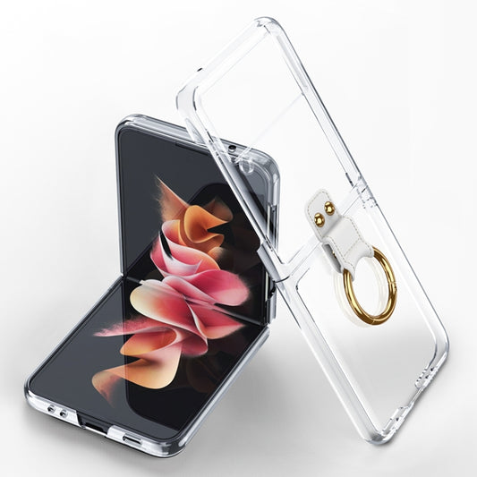 For Samsung Galaxy Z Flip3 5G GKK Phantom Electroplating Phone Case with Ring(Transparent) - Galaxy Phone Cases by GKK | Online Shopping UK | buy2fix