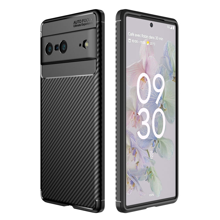 For Google Pixel 7 Carbon Fiber Texture Shockproof TPU Phone Case(Black) - Mobile Accessories by buy2fix | Online Shopping UK | buy2fix