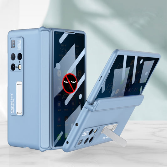 For Huawei Mate X2 GKK Anti-peeping Magnetic Hinge Flip Phone Case with Holder(Blue) - Huawei Cases by GKK | Online Shopping UK | buy2fix