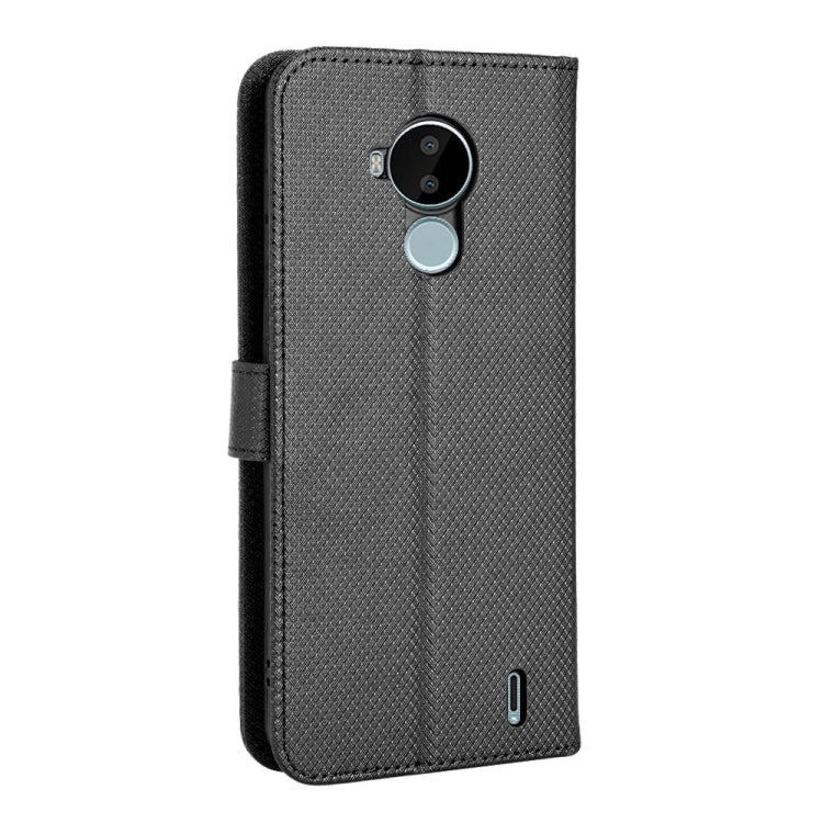 For Nokia C30 Diamond Texture Leather Phone Case(Black) - Mobile Accessories by buy2fix | Online Shopping UK | buy2fix