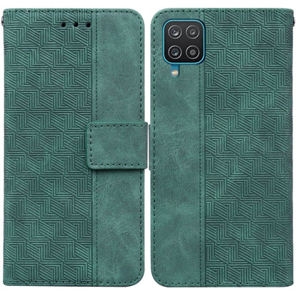 For Samsung Galaxy A42 5G Geometric Embossed Leather Phone Case(Green) - Samsung Accessories by buy2fix | Online Shopping UK | buy2fix