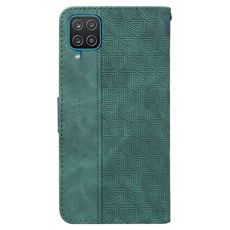 For Samsung Galaxy A42 5G Geometric Embossed Leather Phone Case(Green) - Samsung Accessories by buy2fix | Online Shopping UK | buy2fix