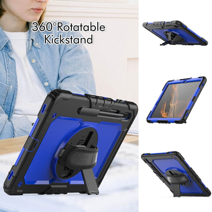 For Samsung Galaxy Tab S8+ 12.4 inch SM-X800 Silicone + PC Tablet Case(Black+Dark Blue) - Galaxy Tab S8+ Cases by buy2fix | Online Shopping UK | buy2fix