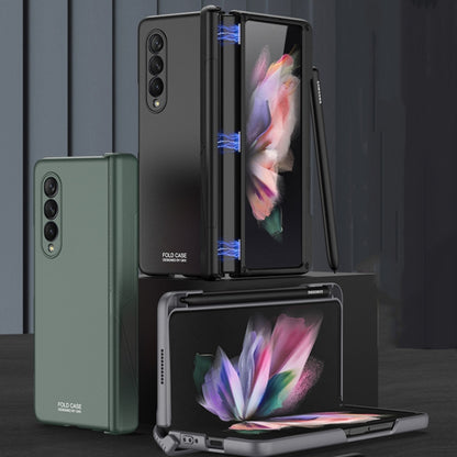 For Samsung Galaxy Z Fold3 5G GKK Magnetic Hinged Phone Flip Case with Side Pen Slot(Dark Green) - Galaxy Phone Cases by GKK | Online Shopping UK | buy2fix