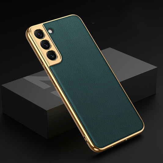 For Samsung Galaxy S22 5G GKK Plating TPU + Leather Full Coverage Phone Case(Forest Green) - Galaxy S22 5G Cases by GKK | Online Shopping UK | buy2fix