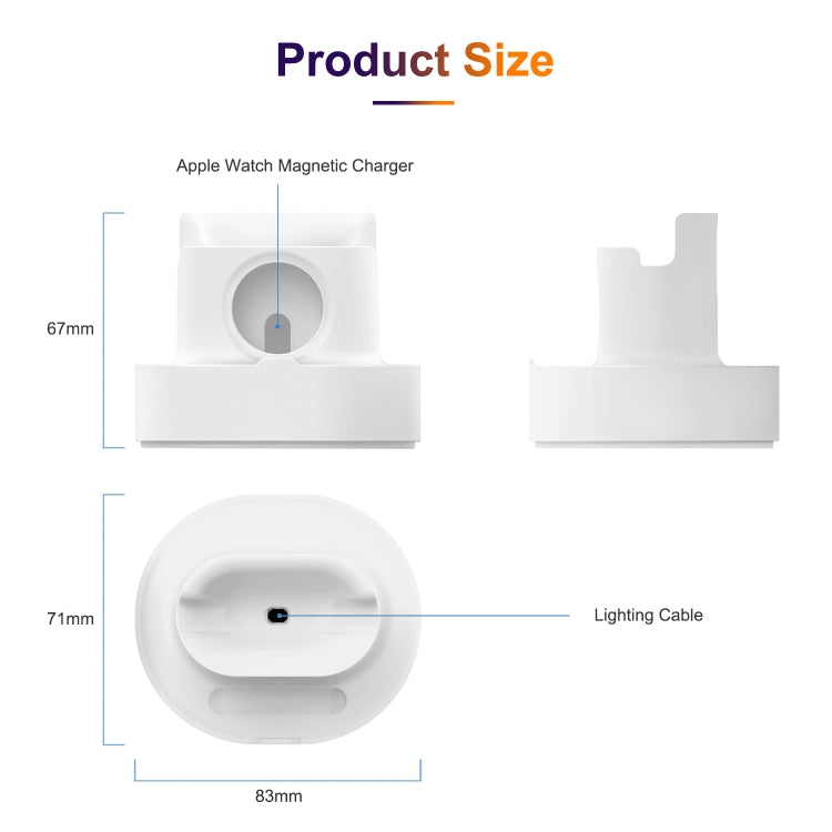 A001 3 In 1 Silicone Charging Holder for iPhone / iWatch / AirPods(White) - Apple Accessories by buy2fix | Online Shopping UK | buy2fix