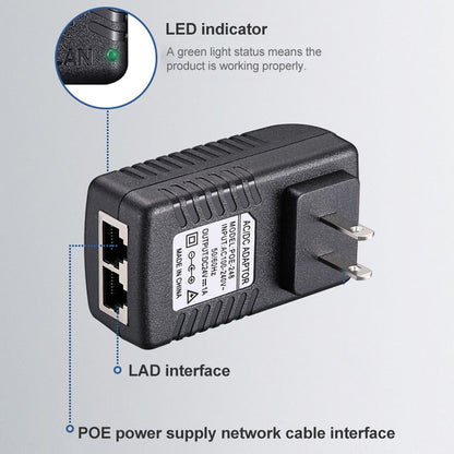 12V 2A Router AP Wireless POE / LAD Power Adapter(EU Plug) - Network Hardware by buy2fix | Online Shopping UK | buy2fix