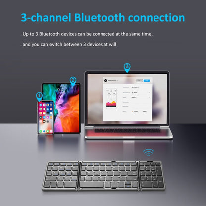 B089 Bluetooth Foldable Keyboard with Numeric(Grey) - Wireless Keyboard by buy2fix | Online Shopping UK | buy2fix