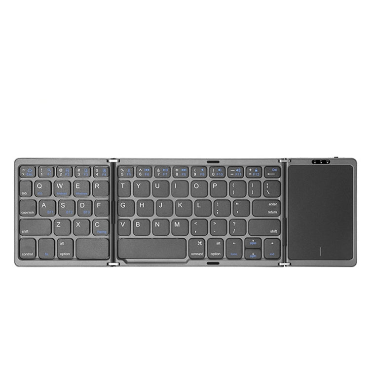 B089T Foldable Bluetooth Keyboard Rechargeable with Touchpad(Grey) - Wireless Keyboard by buy2fix | Online Shopping UK | buy2fix