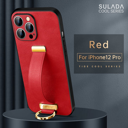 For iPhone 12 Pro SULADA Cool Series PC + Leather Texture Skin Feel Shockproof Phone Case (Red) - iPhone 12 / 12 Pro Cases by SULADA | Online Shopping UK | buy2fix