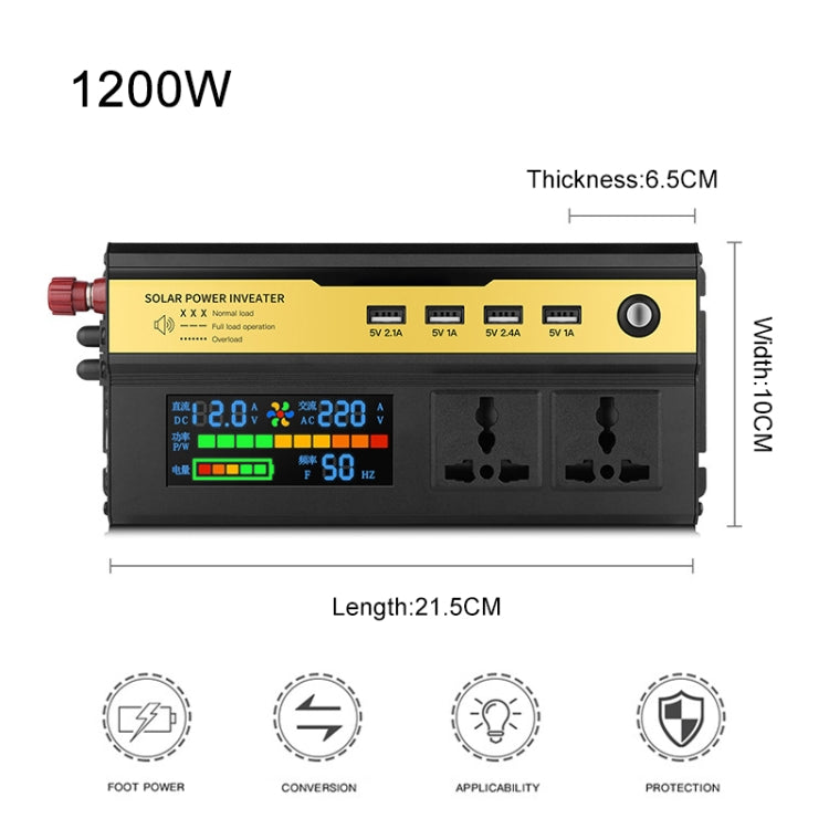 8896 1200W Car Smart Multi-functional Digital Display Inverter, Specification:24V - In Car by buy2fix | Online Shopping UK | buy2fix