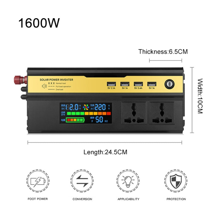 8896 1600W Car Smart Multi-functional Digital Display Inverter, Specification:12V - In Car by buy2fix | Online Shopping UK | buy2fix