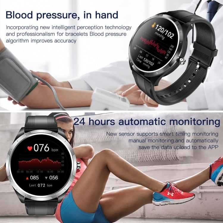 X3 1.3 inch TFT Color Screen Chest Sticker Smart Watch, Support ECG/Heart Rate Monitoring, Style:Coffee Leather Watch Band(Silver) - Smart Wear by buy2fix | Online Shopping UK | buy2fix