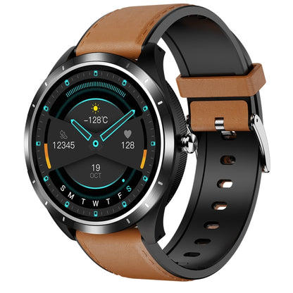 X3 1.3 inch TFT Color Screen Chest Belt Smart Watch, Support ECG/Heart Rate Monitoring, Style:Coffee Leather Watch Band(Black) - Smart Wear by buy2fix | Online Shopping UK | buy2fix