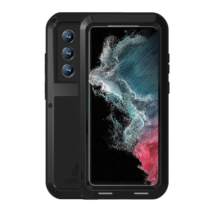 For Samsung Galaxy S22 Ultra 5G LOVE MEI Metal Shockproof Waterproof Dustproof Protective Phone Case(Black) - Galaxy S22 Ultra 5G Cases by LOVE MEI | Online Shopping UK | buy2fix